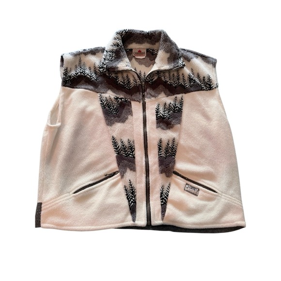 Canadiana Other - Canadiana Fleece Vest Pine Trees Full Zip Sz XL VTG 90s Y2K Cabincore